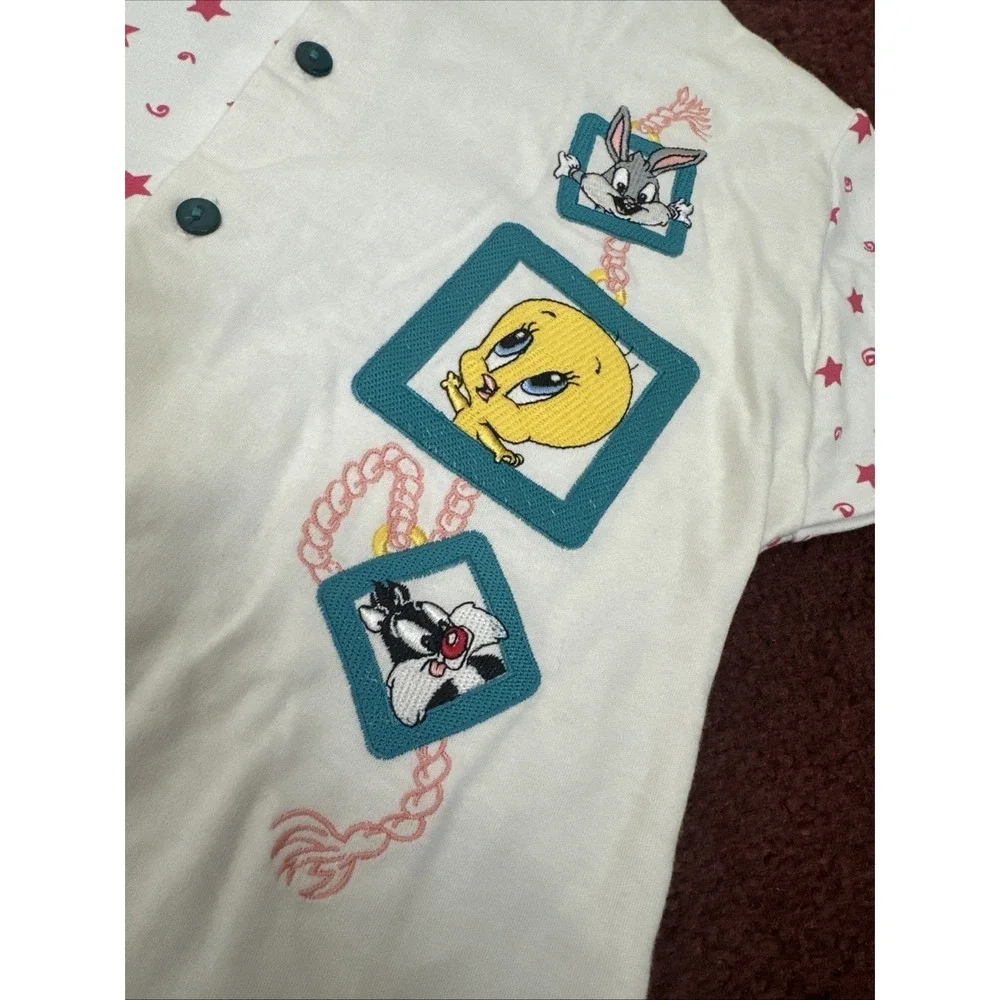 Vintage RARE 90s Baby Looney Tunes Romper Embroidered Baby Size 6 Months NEW NWT